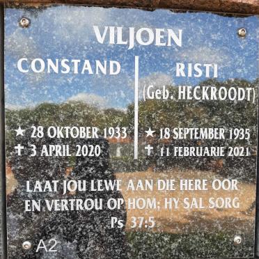 VILJOEN Constand 1933-2020 &amp; Risti HECKROODT 1935-2021