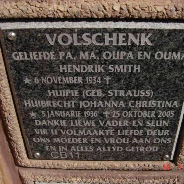 VOLSCHENK Hendrik Smith 1934- &amp; Huibrecht Johanna Christina 1936-2005