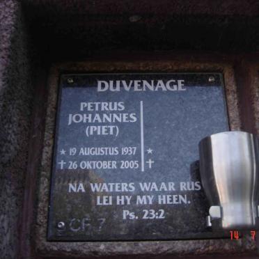 DUVENHAGE Petrus Johannes 1937-2005