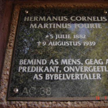 FOURIE Hermanus Cornelis Martinus 1882-1939