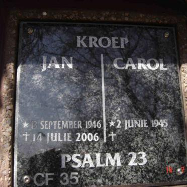 KROEP Jan 1946-2006 &amp; Carol 1945-