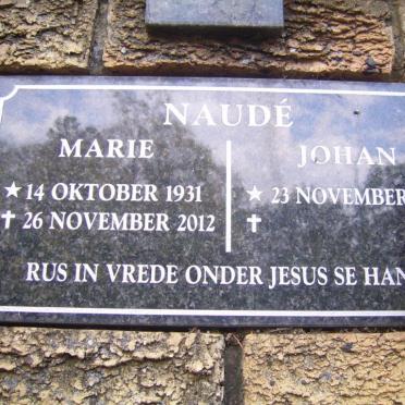 NAUDE Johan 19??- &amp; Marie 1931-2012