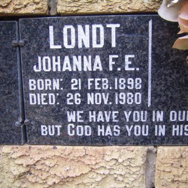 LONDT Johanna F.E. 1898-1980