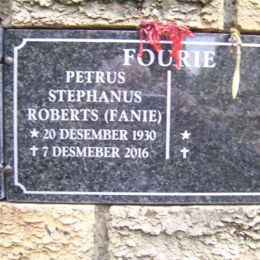 FOURIE Petrus Stephanus Roberts 1930-2016