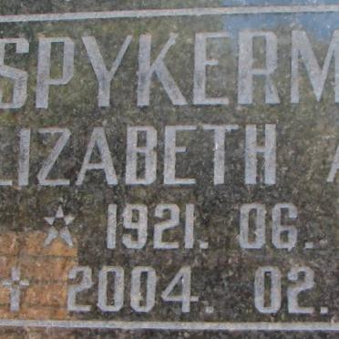 SPYKERMAN Elizabeth Anna 1921-2004
