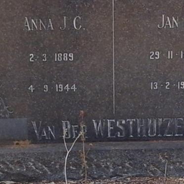 WESTHUIZEN Jan A., van der 1882-1967 &amp; Anna J.C. 1889-1944