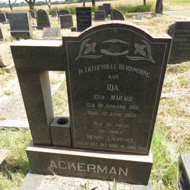 ACKERMAN Henry Laurens 1917-1970 & Ida MARAIS 1910-1968