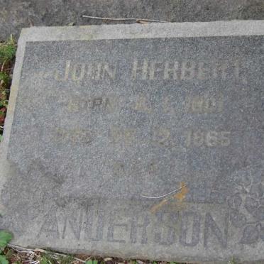 ANDERSON John Herbert 1901-1965