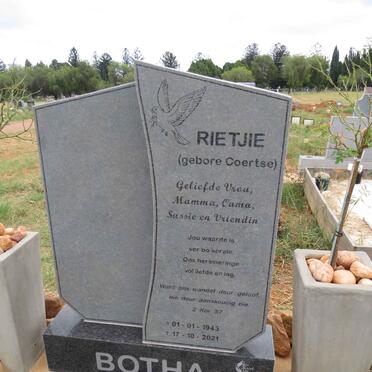 BOTHA Rietjie nee COERTSE 1943-2021