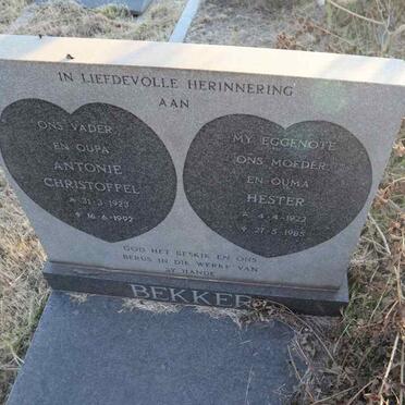 BEKKER Antonie Christoffel 1923-1992 & Hester 1922-1985