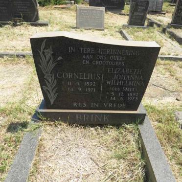 BRINK Cornelius 1892-1971 & Elizabeth Johanna Wilhelmina SMIT 1892-1973
