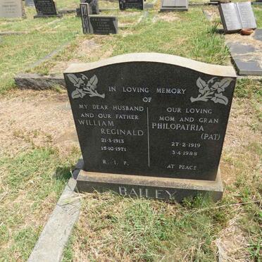 BAILEY William Reginald 1913-1971 & Philopatria 1919-1988