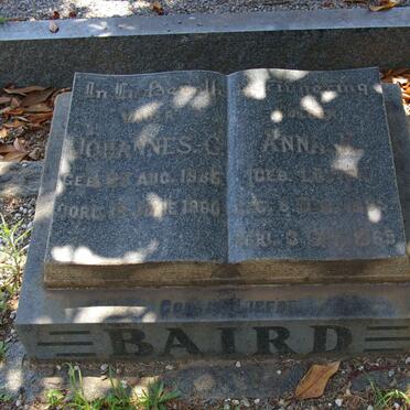 BAIRD Johannes G. 1885-1960 &amp; Anna H. LOTTER 1889-1969