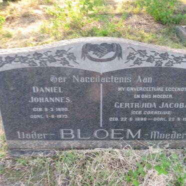 BLOEM Daniel Johannes 1890-1973 & Gertruida Jacoba CORNELIUS 1886-1961