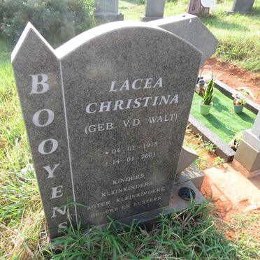 BOOYENS Lacea Christina nee V.D. WALT 1915-2001