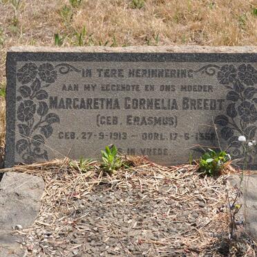 BREEDT Margaretha Cornelia nee ERASMUS 1913-1958