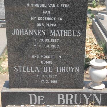 BRUYN Johannes Matheus, du 1927-1987 &amp; Stella 1937-1998