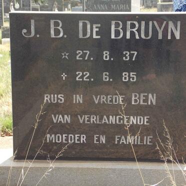 BRUYN J.B., de 1937-1985