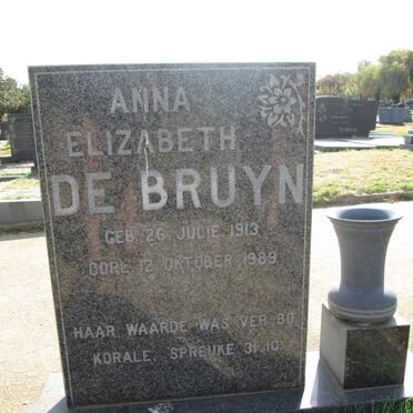 BRUYN Anna Elizabeth, de 1913-1989