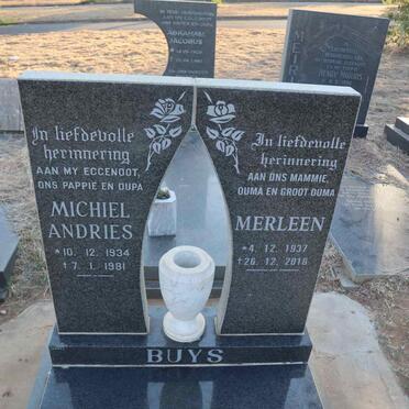 BUYS Michiel Andries 1934-1981 & Merleen 1937-2018