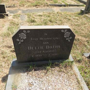 BOTHA Bettie nee KLOPPER 1930-1970