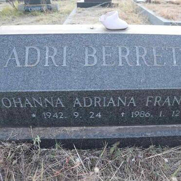 BERRETTI Johanna Adriana Francina 1942-1986