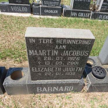 BARNARD Maartin Jacobus 1926-2001 & Elizabeth Judith 1938- 