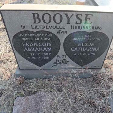 BOOYSE Francois Abraham 1907-1981 & Elsje Catharina 1918- 