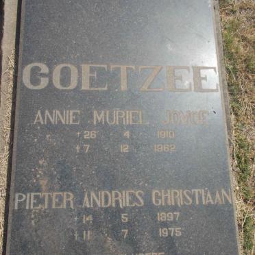 COETZEE Pieter Andries Christiaan 1897-1975 &amp; Annie Muriel Joyce 1910-1962