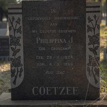 COETZEE Philippina J. nee CROUCAMP 1924-1966