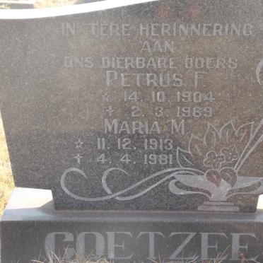 COETZEE Petrus F. 1904-1969 &amp; Maria M. 1913-1981