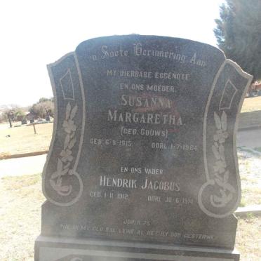 COETZEE Hendrik Jacobus 1912-1974 &amp; Susanna Margaretha GOUWS 1915-1964