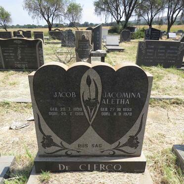 CLERCQ Jacob, de 1890-1968 & Jacomina Aletha 1893-1978