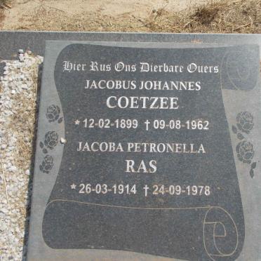 COETZEE Jacobus Johannes 1899-1962 &amp; Jacoba Petronella RAS 1914-1978