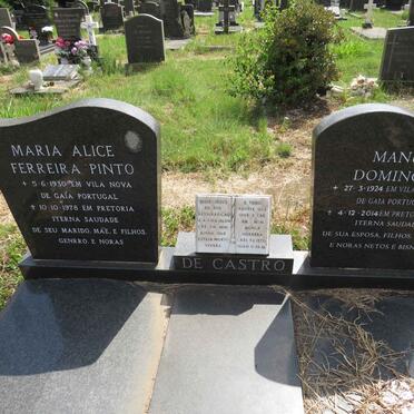 CASTRO Manuel Domingues, de 1924-2014 & Maria Alice FERREIRA PINTO 1930-1978 