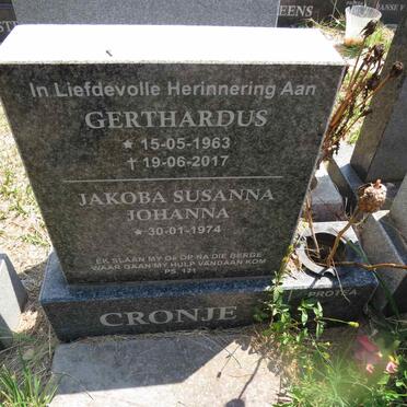 CRONJE Gerthardus 1963-2017 & Jakoba Susanna Johanna 1974-