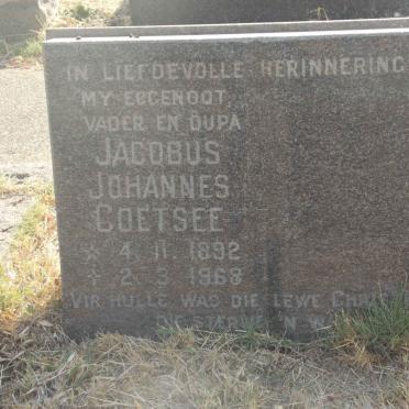 COETSEE Jacobus Johannes 1892-1968