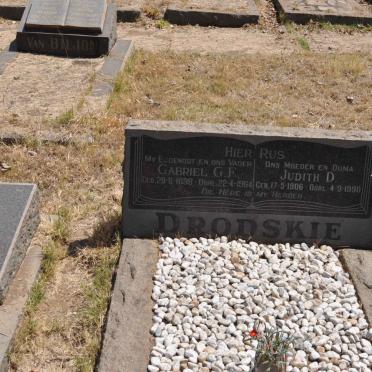 DRODSKIE Gabriel G.F. 1898-1964 &amp; Judith D. 1906-1990