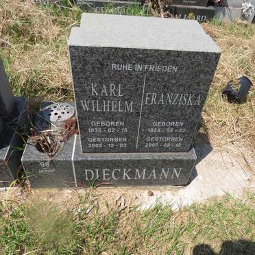 DIECKMANN Karel Wilhelm 1930-2005 & Franziska 1928-2007