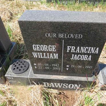 DAWSON George William 1942-2003 & Francina Jacoba 1943- 