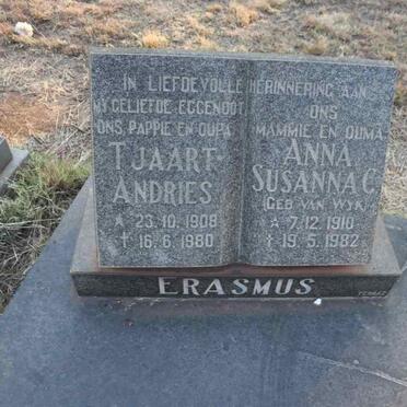 ERASMUS Tjaart Andries 1908-1980 & Anna Susanna C. VAN WYK 1910-1982