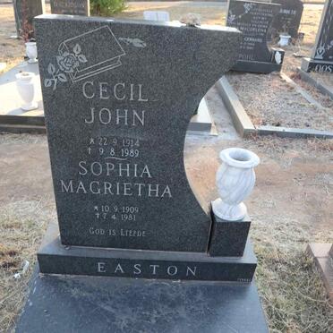 EASTON Cecil John 1914-1989 & Sophia Magrietha 1909-1981
