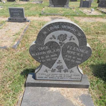 FLEMMER Hope H.G. 1912-1989 :: OHSE Marion Hilary 1949-1988 