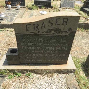 FRASER Catharina Sophia Maria nee ESTERHUIZEN 1870-1968
