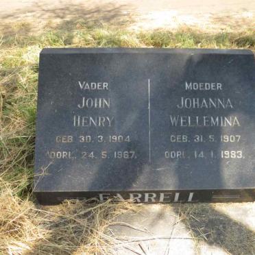 FARRELL John Henry 1904-1967 & Johanna Wellemina 1907-1983