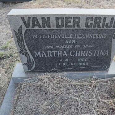 GRIJP Martha Christina, van der 1900-1980