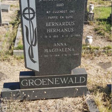 GROENEWALD Bernardus Hermanus 1915-1986 &amp; Anna Magdalena 1914-1999