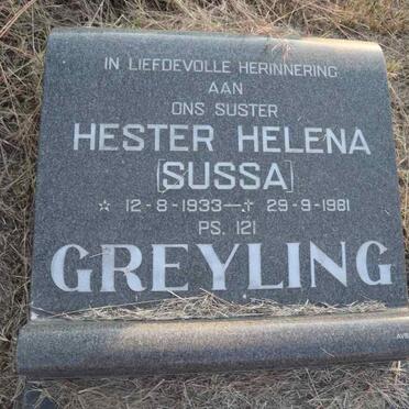 GREYLING Hester Helena 1933-1981
