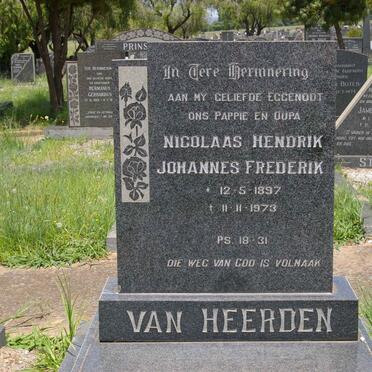 HEERDEN Nicolaas Hendrik Johannes Frederik, van 1897-1973