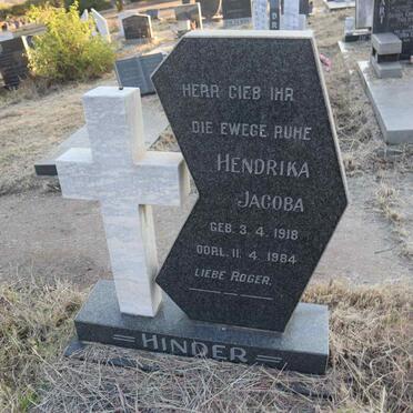 HINDER Hendrika Jacoba 1918-1984